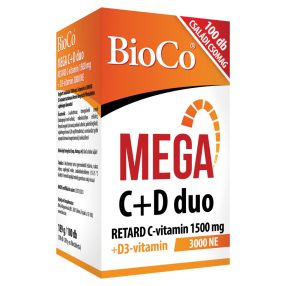   BioCo MEGA C+D duo RETARD C-vitamin 1500 mg + D3-vitamin 3000 NE filmtabletta 100 db